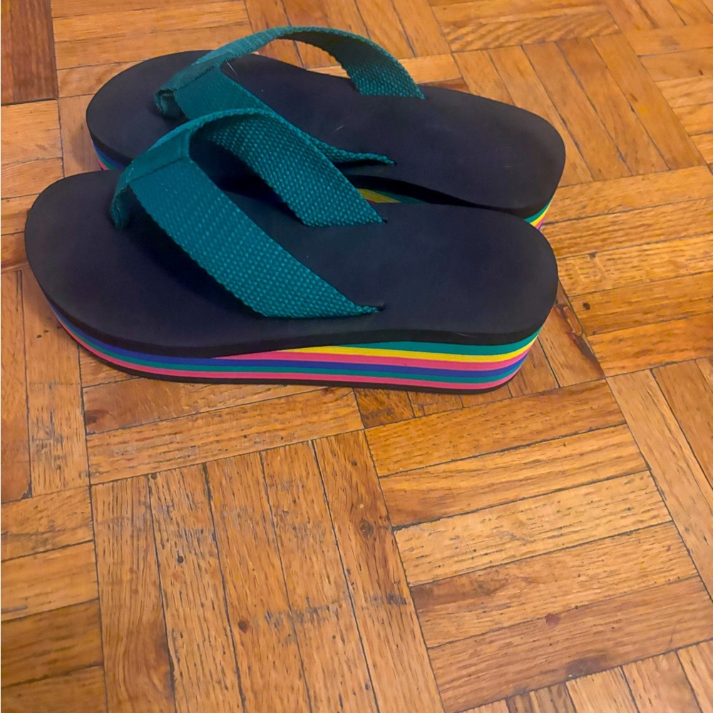 Colorful Platform Flip Flops
